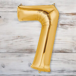 Globo Metalizado Dorado Grande 60 cm. N° 7