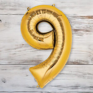 Globo Metalizado Dorado Grande 60 cm. N° 9