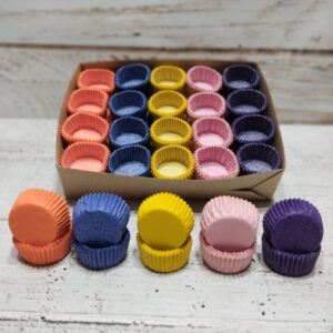 Pirotines N° 5 en colores rojo rosa amarillo naranja violeta azul - Caja x 1000 unid.