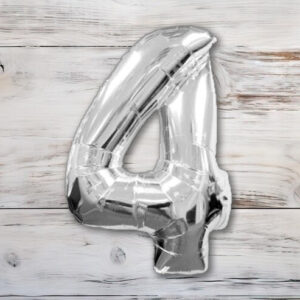 Globo Metalizado Plateado Chico 40 cm. N° 4