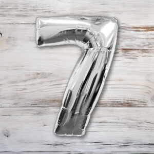 Globo Metalizado Plateado Chico 40 cm. N° 7