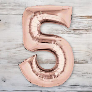 Globo Metalizado Rosa Gold Chico 40 cm. N° 5