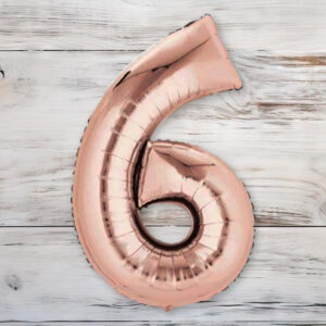 Globo Metalizado Rosa Gold Chico 40 cm. N° 6