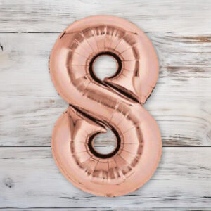 Globo Metalizado Rosa Gold Chico 40 cm. N° 8