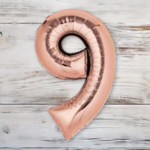 Globo Metalizado Rosa Gold Chico 40 cm. N° 9