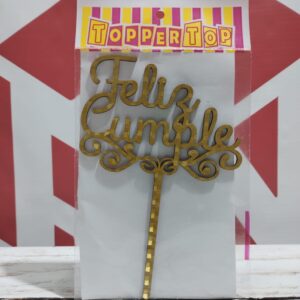Pinche fibrofacil feliz cumple dorado letra carta C.A 9768