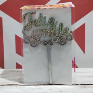 Pinche fibrofacil feliz cumple plateado letra carta C.A 9769