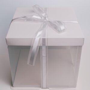 Caja PVC cinta raso blanca