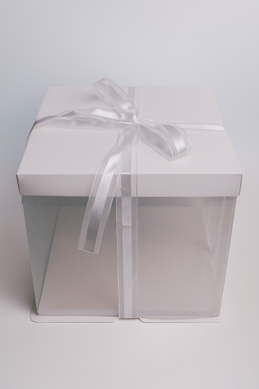 Caja PVC cinta raso blanca