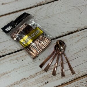 Cucharita Plástica Rosa Gold x 10 cm. x 25 u.  IMP 41428