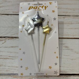 Vela Metalizada Estrella Feliz Cumple x 3 unid. IMP.38411