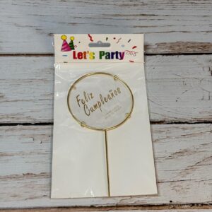 Topper Metal Circular Feliz Cumple IMP 41427
