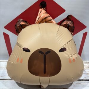 GLOBO METALIZADO SILUETA GRANDE CARA CAPIBARA BONETE 60CM IMP. 43756