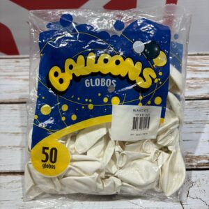 Globos  Látex Blanco X 50 Unid.  BALLONS 38975