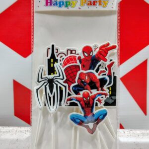 CAKE TOPPER SPIDERMAN FELIZ CUMPLEAÑOS 8 PIEZAS IMP 44706