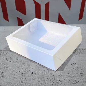 Caja blanca con visor 22x17