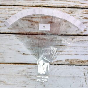 Bolsas de Polipropileno con Adhesivo y para Colgar  5x20 cm. x 100 unid.