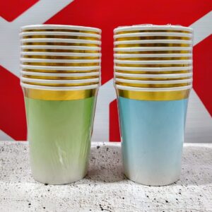 VASO POLIPAPEL DESC. 250 ML DEGRADE PACK X 10U COLORES SURTIDOS IMP.