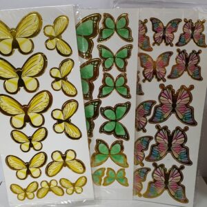 Adorno Mariposa Plancha Adhesiva x 12 Unid.  Colores y Modelos Surtidos  IMP. 52288