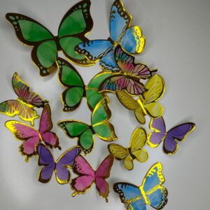 Adorno Mariposa Adhesiva x 12 Unid. Colores Y Modelos Surtidos IMP. 52283