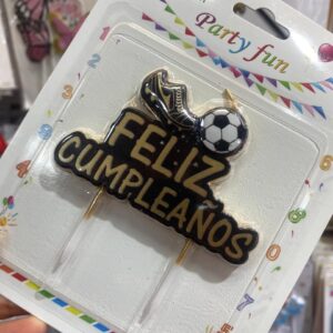 Vela Cake Topper Feliz Cumpleaños Botín y Pelota IMP. 52401