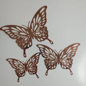 Adorno Mariposa Metalizado x 6 Unid.  Rosa Gold Modelos Surtidos IMP. 52286