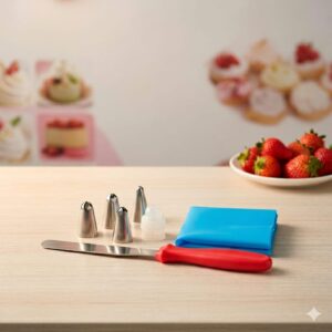 SET 6 PICOS/ESPATULA ACERO INOX/MANGA/CUPLA  IMP 66155