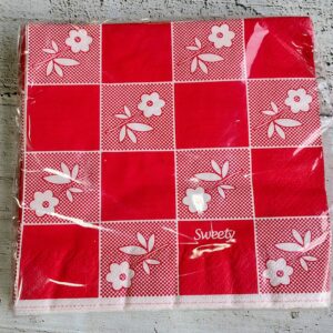 Servilletas Premium Rojas con Blanco x 20 Unid.