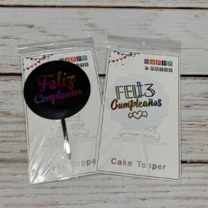Cake Topper Feliz Cumpleaños Modelo y Colores Surtidos-  Holográficos IMP.  59000