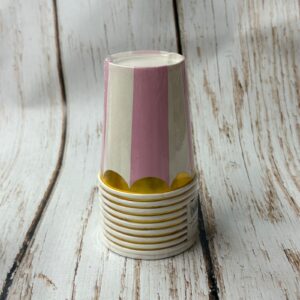 VASO POLIPAPEL DESC. 250 ML C/ RAYAS  PACK X 10U COLORES IMP 45086