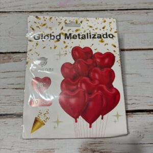 Set Globo Metalizado Corazón Rojo x 10 59643