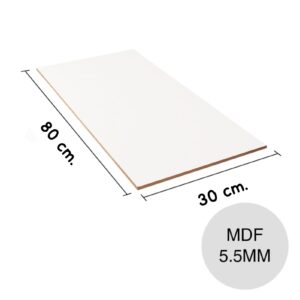 Base MDF Reforzada Blanco de 5,5 mm 80x30 Cm.