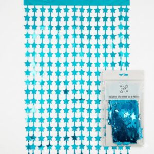 Cortinas Metalizada Estrella de  2x1  mt. Celeste IMP. 67042
