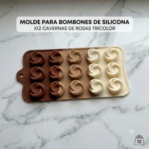 Molde  Bombón Silicona Rosas Tricolor IMP. 72562