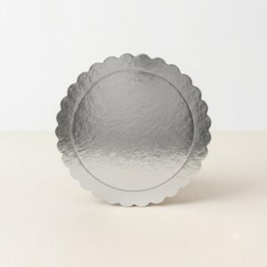 Pack x 10 Bandeja Redonda BLONDA  Plateada 20cms