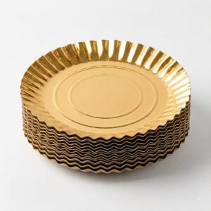 Pack x 10 Bandeja Redonda  dorada 22 cms 74665