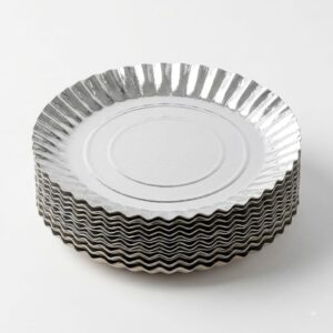 Pack x 10 Bandeja Redonda  Plateada 22 cms 74641