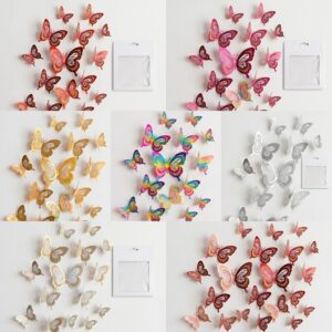Adorno Mariposa PVC 3D con Borde Gibre Colores Varios x 12 Unid. IMP. 75550