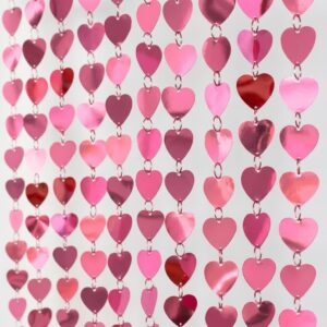TIRAS DE LENTEJUELAS METALIZADAS CORAZON 10 TIRAS X 1MTS 27PCS C/U ROSA 76481