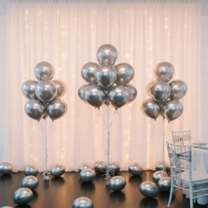 SET 10 GLOBOS LATEX CHROME 10 PULG 1.8 G PLATEADO 76451