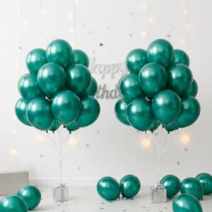 SET 10 GLOBOS LATEX CHROME 10 PULG 1.8 G VERDE 76449