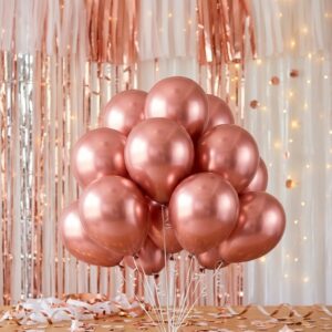 SET 10 GLOBOS LATEX CHROME 10 PULG 1.8 G ROSA GOLD 76450