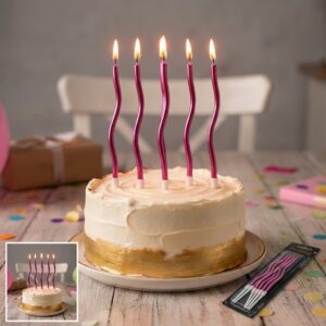 velas metalizadas fucsia con ondas x 6 IMP. 76507