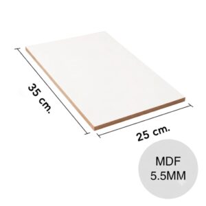 Base MDF Reforzada Blanco de 5,5 mm 25x35 Cm.