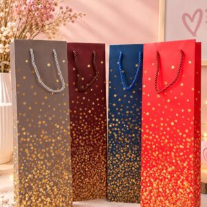 BOLSA PARA VINO CARTON CON ESTRELLAS COLORES VARIOS 31201