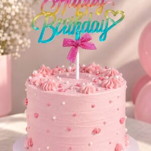 Cake Topper Happy Birthday  Degradé 3D  Multicolor  IMP. 31210